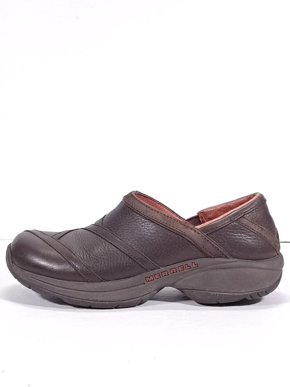Merrell Comfort Clogs Women 8 Brown Leather Casual Slip On Shoes J63796